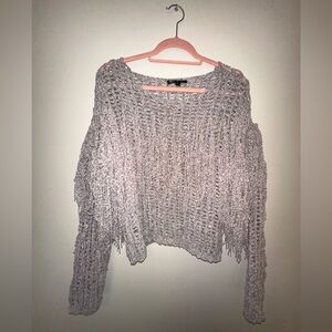 Tan fringe sweater